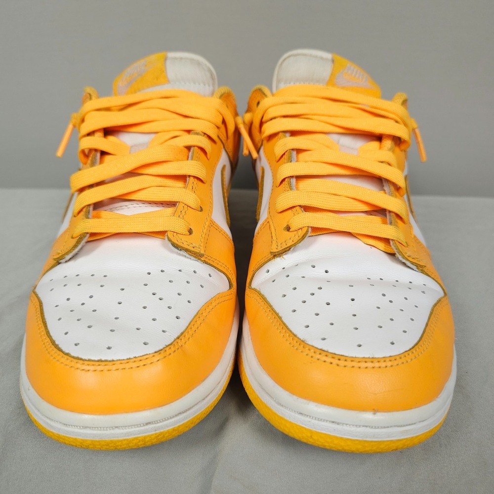 Nike Dunk Low Shoes Women Size 9 Laser Orange Sail White Leather Sneaker - Picture 2 of 16